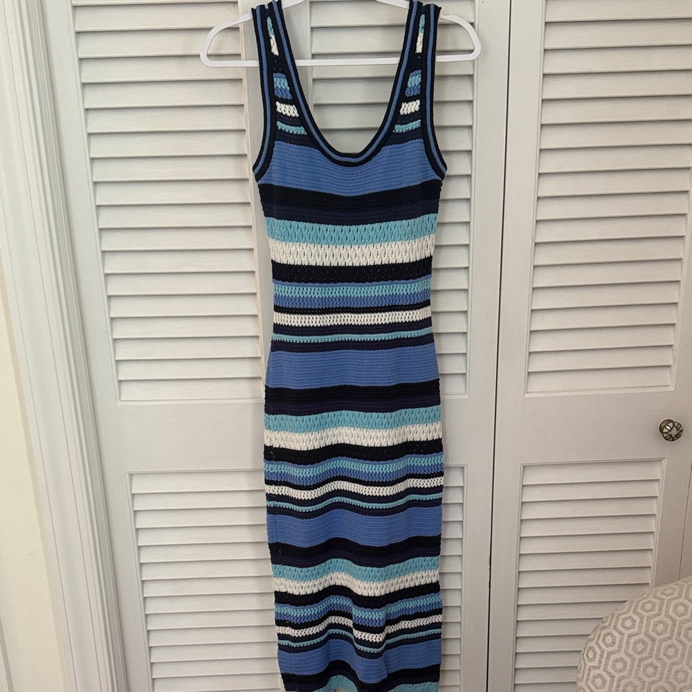 Haute Hippie Striped Blue Knit Dress; Size S